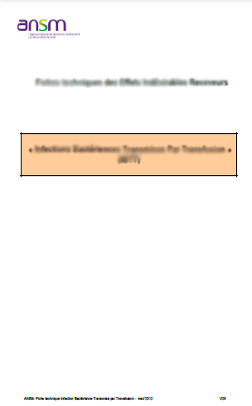couverture du document : Infections Bactériennes Transmises Par Transfusion (IBTT)
