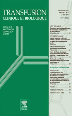 couverture de la publication : Prevalence and causes of pre-donation deferrals among potential plateletpheresis donors at a blood center in Eastern China