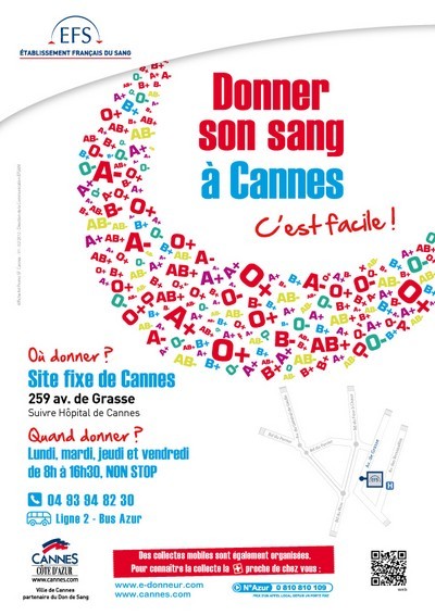 affiche don du sang à Cannes