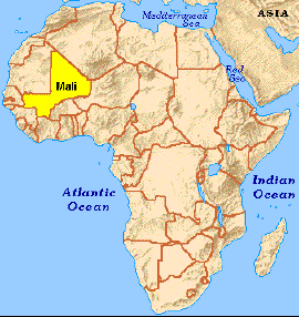 carte de l'afrique et du mali