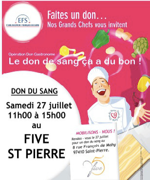 Affiche du don du sang gastronomique à la Réunion du 27 juillet 2013