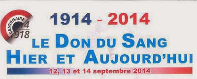 Affiche de l'exposition sur le thème du don de sang d'hier à aujourd'hui