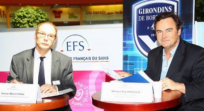 Signature du partenariat entre l'EFS et les Girondins de Bordeaux
