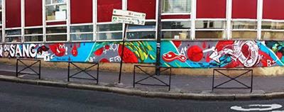 Fresque murale sur le don de sang