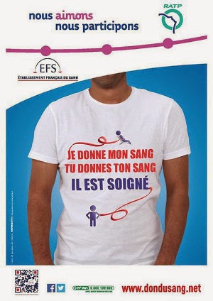 Affiche du don de sang lors de la promotion du don de la RATP