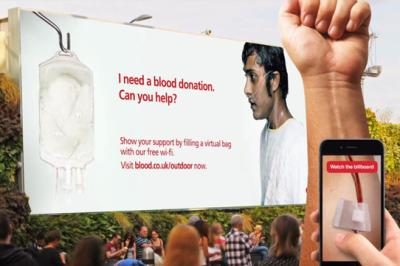 Affiche orginale qui permet de faire un don de sang virtuel