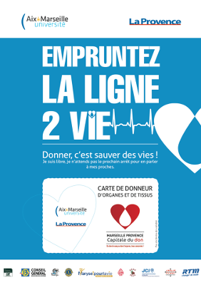 Affiche RTM pour soutenir le don de sang à Marseille
