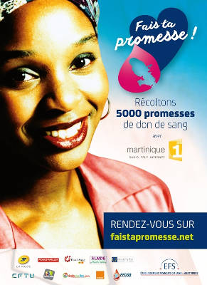 Affiche de la campagne pour le don de sang en Martinique