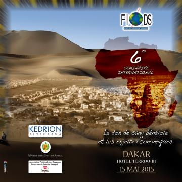 Affiche du séminaire pour le don de sang de la FIODS en Afrique le 15 mai 2015
