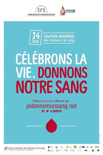 Affiche de la journée mondiale des donneurs de sang en France