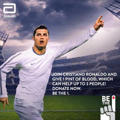 Cristiano Ronaldo pour le don de sang