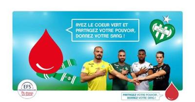 Affiche de la collecte de don du sang à l'AS Saint Etienne