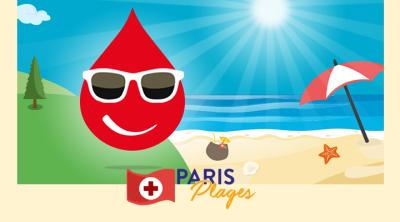Affiche du don de sang pour les collectes à Paris plage