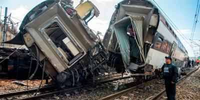 Photo de l'accident de train à Rabat (Maroc)