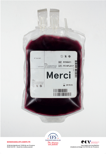 Affiche de la campagne du don de sang réalisée par l'ECV