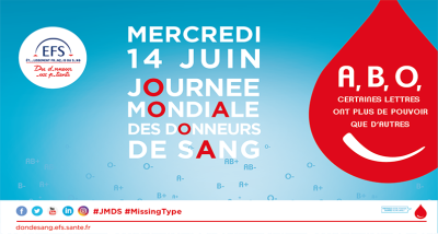 Affiche de la journée mondiale de donneurs de sang en France