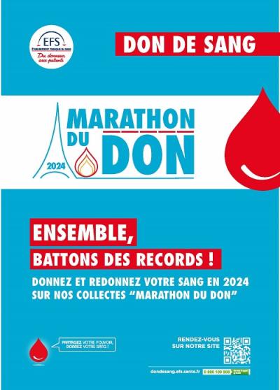 Marathon du don de sang pour l'année des jeux olympiques en France