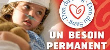 Photo d'un enfant malade en attente d'une transfusion sanguine