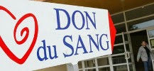 photo de la pancarte indiquant une collecte de don du sang