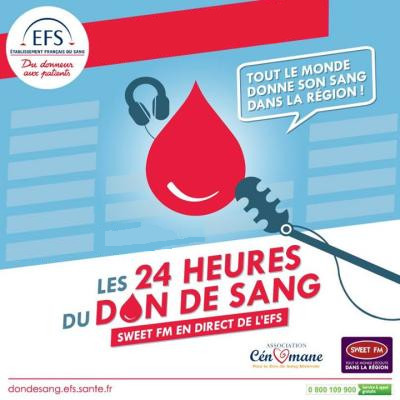 Affiche des 24 heures du don de sang au Mans
