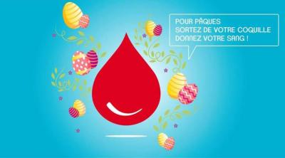 Affiche pour le don de sang pour célèbrer Pâques