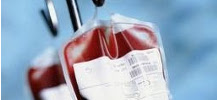photo d'un concentr� de globules rouges en cours de transfusion