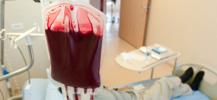 Photo d'une transfusion sanguine chez un malade